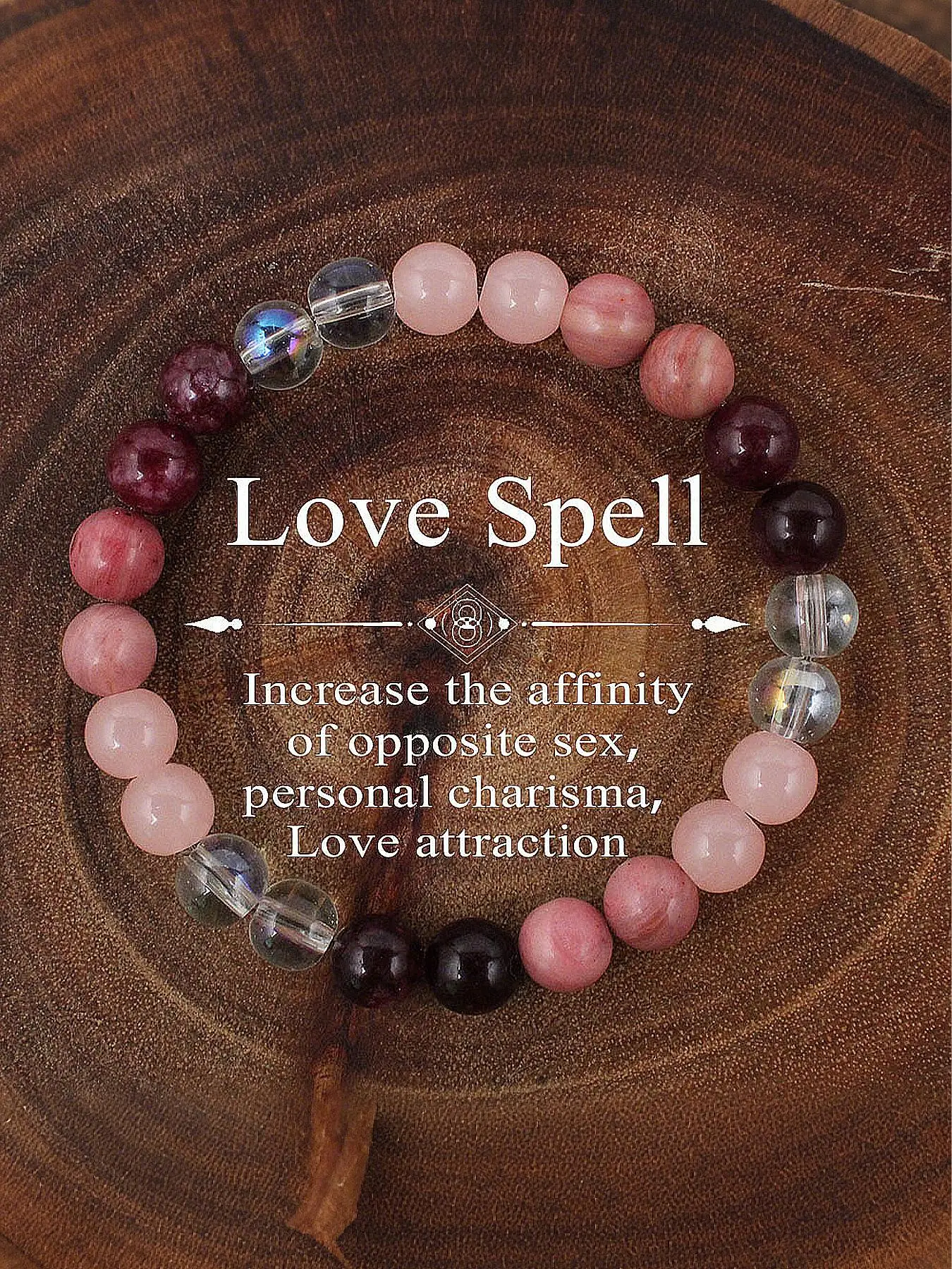 Natural Garnet Crystal Beaded Bracelet with Love Spell, Enhance Personal Charm, Attract Love Energy, Spiritual Jewelry Gift for Friends