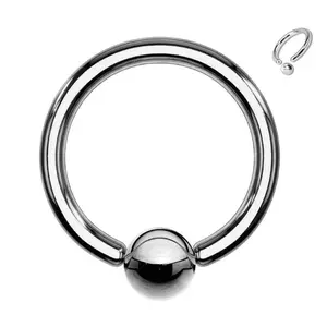 ASTM F136 Implant Grade Titanium Captive Bead Closure Septum Ring In 14 Gauge, 16 Gauge, or 18 Gauge