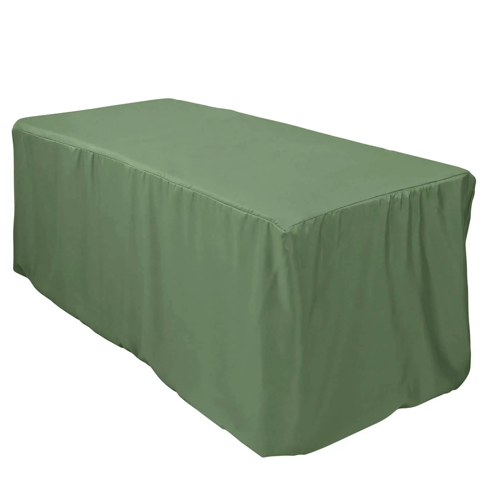 Olive Green Fitted Polyester Rectangle Tablecloth (72"x30") - Durable, Easy to Maintain Table Cover for Events, Machine Washable, Warm Water Wash Compatible, Low Temp Dry Safe