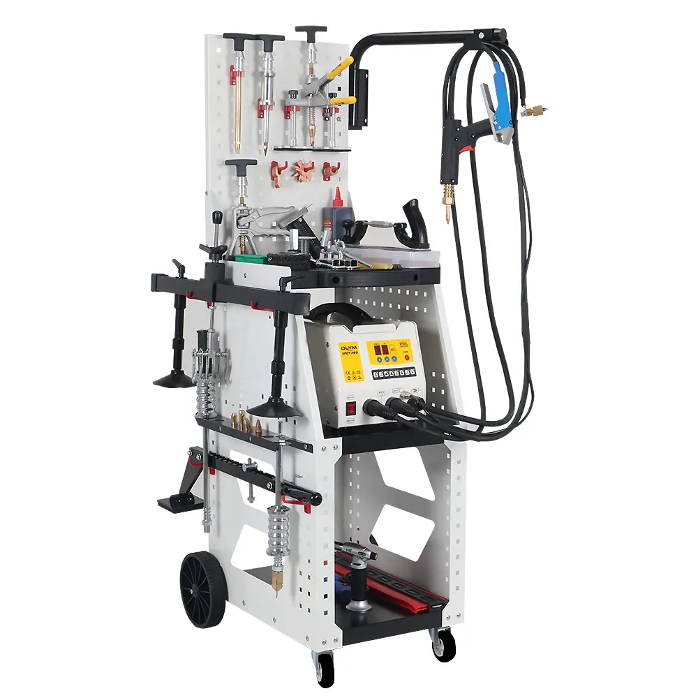 YOKOMA Steel Stud Welder Dent Repair Kit with Data Recovery Function Spot Welding Dent Puller with Professional Tool Cart 220V