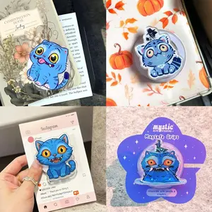 Witchy Cat Grip | Cute Blue Cat Magsafe Holder | Halloween Aesthetic | Spooky Cute Gift Idea for Friends