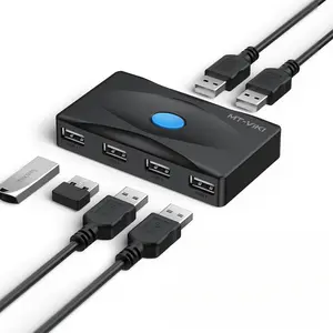 2 In 4 Out Computer USB Switcher Sharing Hub for Keyboard Mouse Printer and U Disk Use