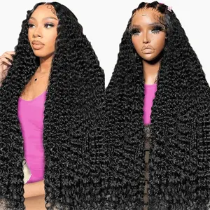Bling Hair TikTokShopBlackFriday 30 inch 13x4 Lace Front Wigs Human Hair Wigs HD Transparent Deep Wave Pre Plucked Curly Lace Front Wigs 180% Density For Black Women #NovaTopFinds