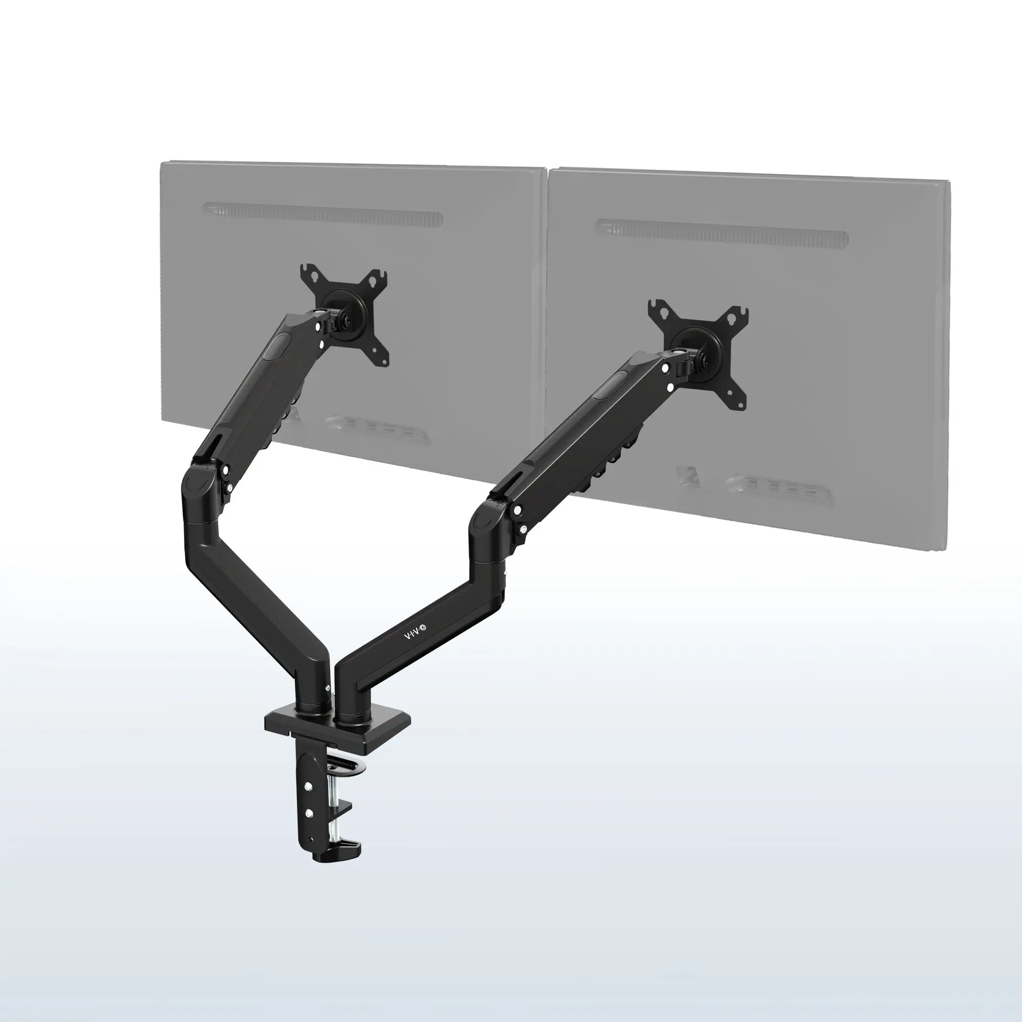 Pneumatic Arm Dual Monitor Desk Mount - Dual Monitor Arm Platforms & Stands, Ergonomic Flexible Platforms & Stands for 13”-30” Screens, Adjustable Arm Platforms & Stands, Ergonomic Platforms & Stands