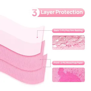 125 Pack Disposable Dental Bibs Pink 3-Ply | 13"x18" Medical Patient Bibs & Tray Covers | Waterproof Dental Napkins for Clinic Home