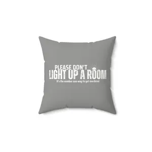 Stay Alive Faux Suede Pillow - Grey