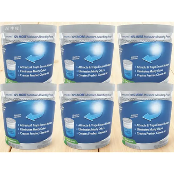 Fresh Scent Moisture Absorber Refillable, 11 Ounce 6-Pack – Eliminates Musty Odors, 10% More Absorbing Power, Fresher and Cleaner Air, Reusable Moisture Absorbers for Home
