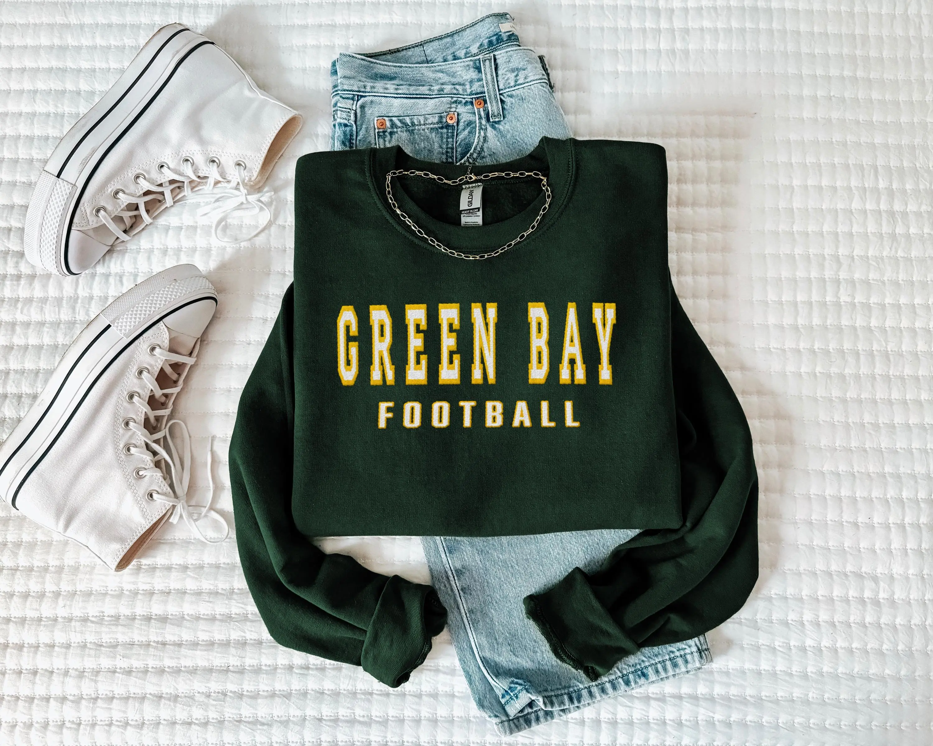 Green Bay Football Embroidered Sweatshirt