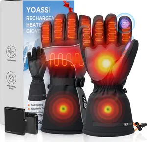 Rechargeable Heated Gloves for Men Women - 7.4V Battery Heated Ski Gloves with Touchscreen & Waterproof Design, 3 Heat Levels, Long-Lasting Winter Warm Mittens for Skiing, Hunting, Motorcycle
