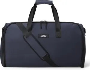 Halfday Convertible 2-in-1 Garment Duffel Weekender Bag 45L Wrinkle-Free Travel with Hanging Suit Compartment Shoe Pockets Trolley Sleeve Durable Water-Resistant Carry-on Marine