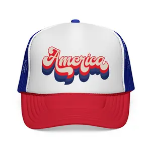 Retro America Foam Trucker Cap | Red White Blue Patriotic Mesh Hat
