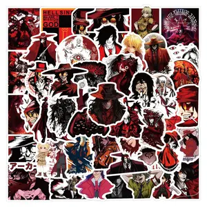 60 Sheets New Hellsing Cartoon Graffiti Stickers, Waterproof Car Luggage Cup Stickers, Fun Decorative Decals for Vehicles and Accessories, Automotive Decals
