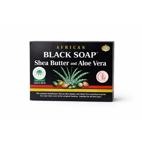 black soap — shea butter and aloe vera