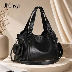 Jhenvyr Women's Tote Bag, Large Capacity Shoulder Bag with Adjustable Strap, Zipper Crossbody Tote, Casual Trendy Versatile High-quality Daily Commuting Bag, Casual Handbag Satchel