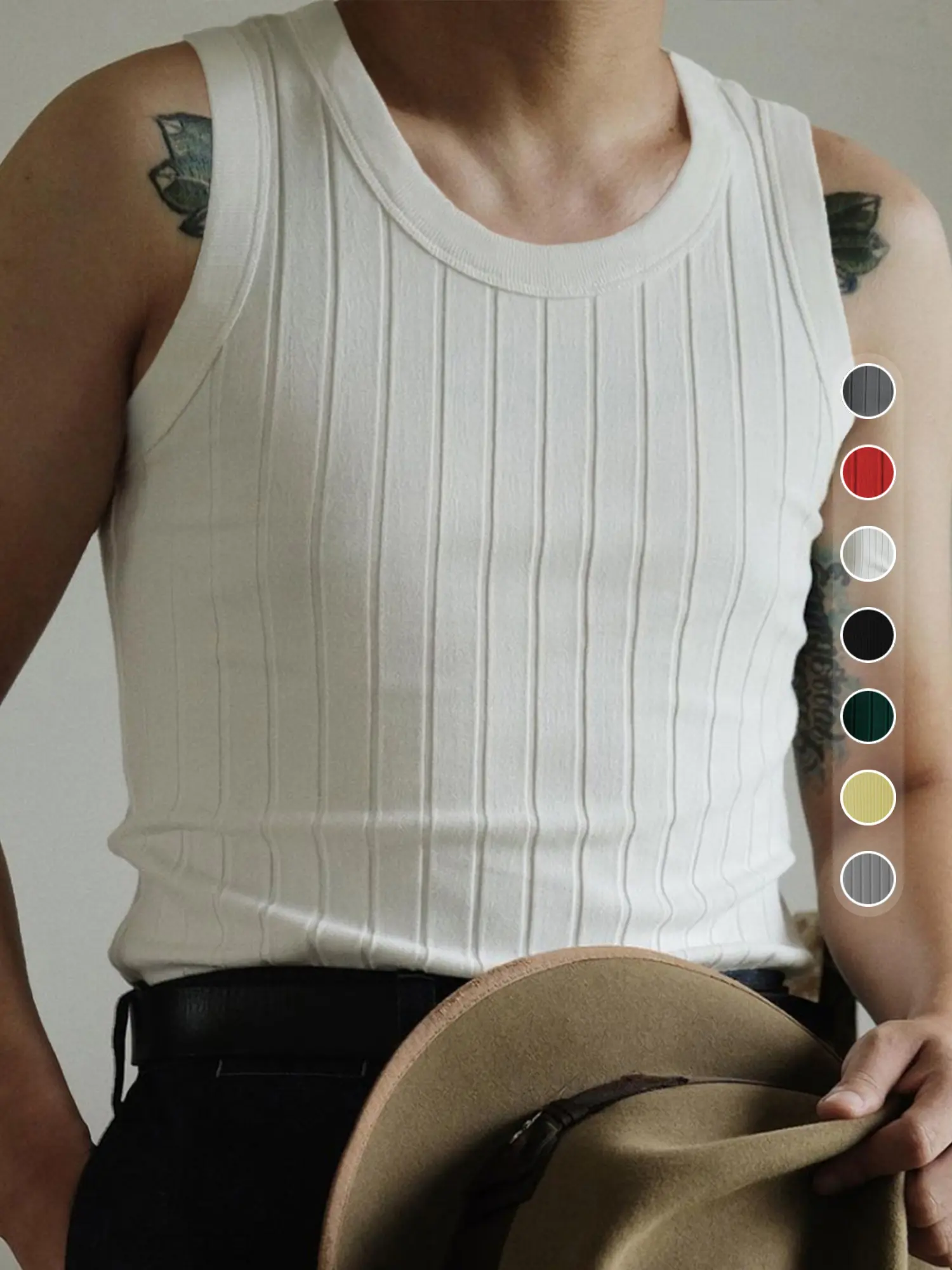 Men's Knit Vest, Summer Casual Fitted Sweater, Plain Pattern, Moderate Fabric Thickness, Perfect for Layering or Wear Alone