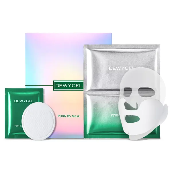 DEWYCEL PDRN B5 3-Step Mask | PDRN & Panthenol B5 | Face Mask for Skin Repair | Deep Moisture Lock, Enhancing Skin Barrier, Skin Regeneration & Calming | Korean Skincare | 1.41 oz (40g) × 5ea