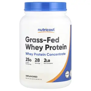 Nutricost Grass-Fed Whey Protein, Unflavored , 2 lb (907 g)