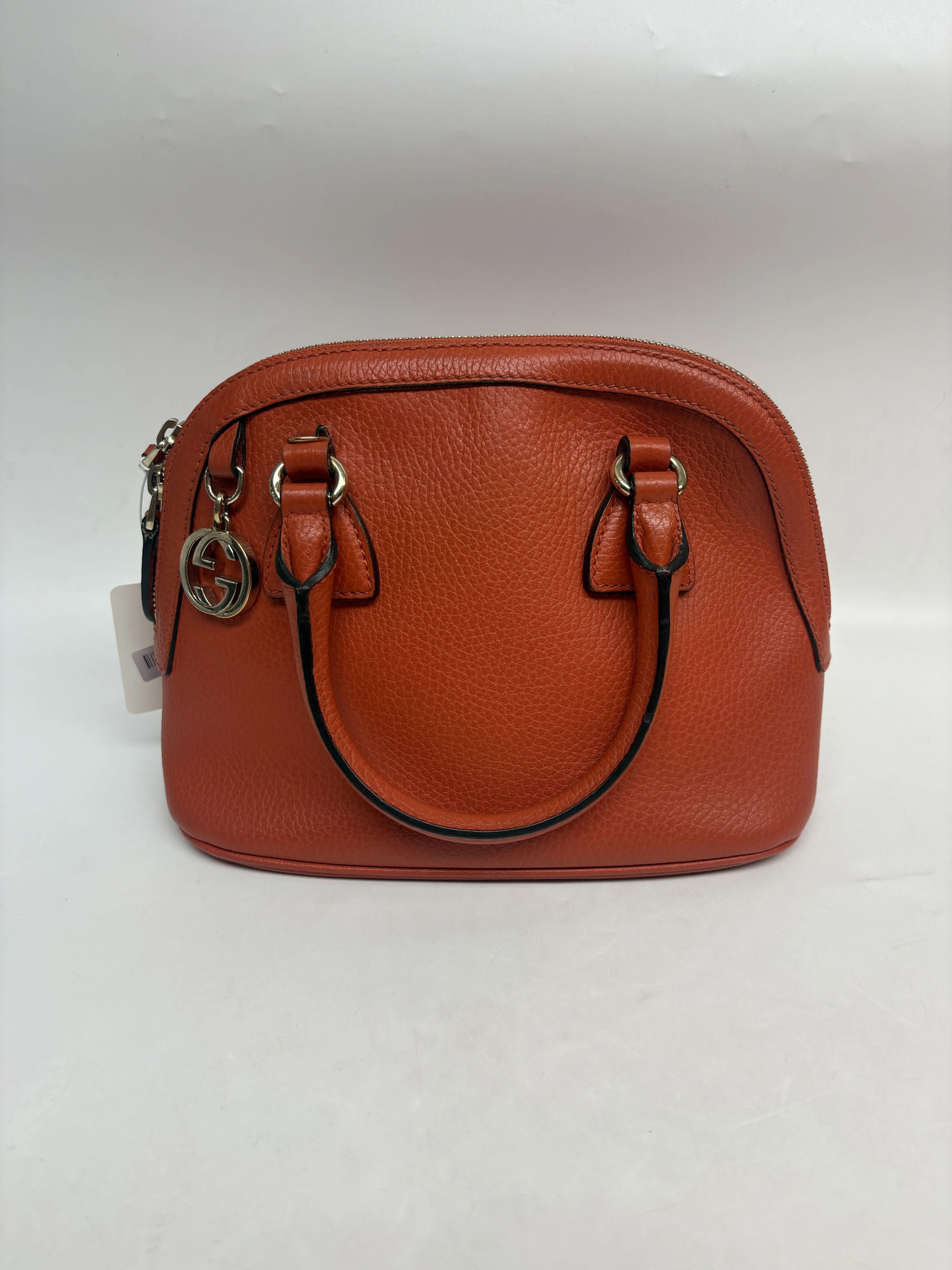 Pre-owned Calfskin Crossbody Bags Gucci Dollar Small Interlocking Cham Leather Bag Orange