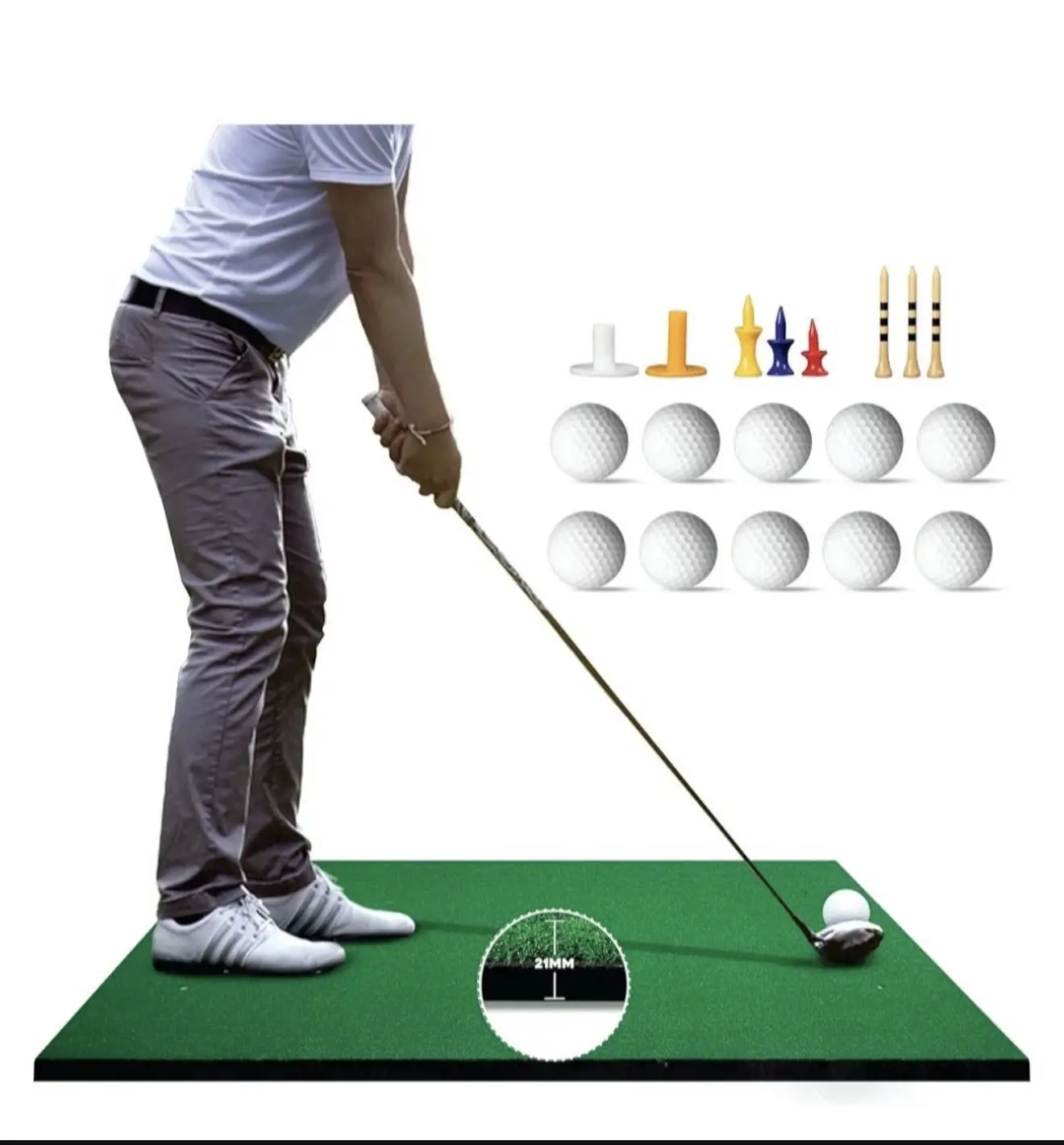 5x4 FT Golf Putting Mat Indoor Outdoor – Golf Practice Mat with Putting Cup, Alignment Guides, 10 Golf Balls & Training Aids for Home, Office & Backyard