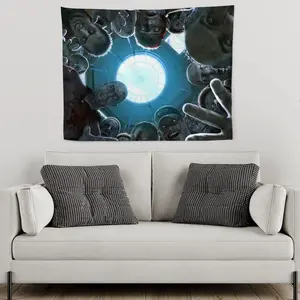 A zombie horror print tapestry,  easy to hang, a versatile wall decoration for bedroom, living room or office, a perfect gift for horror fans Hanging