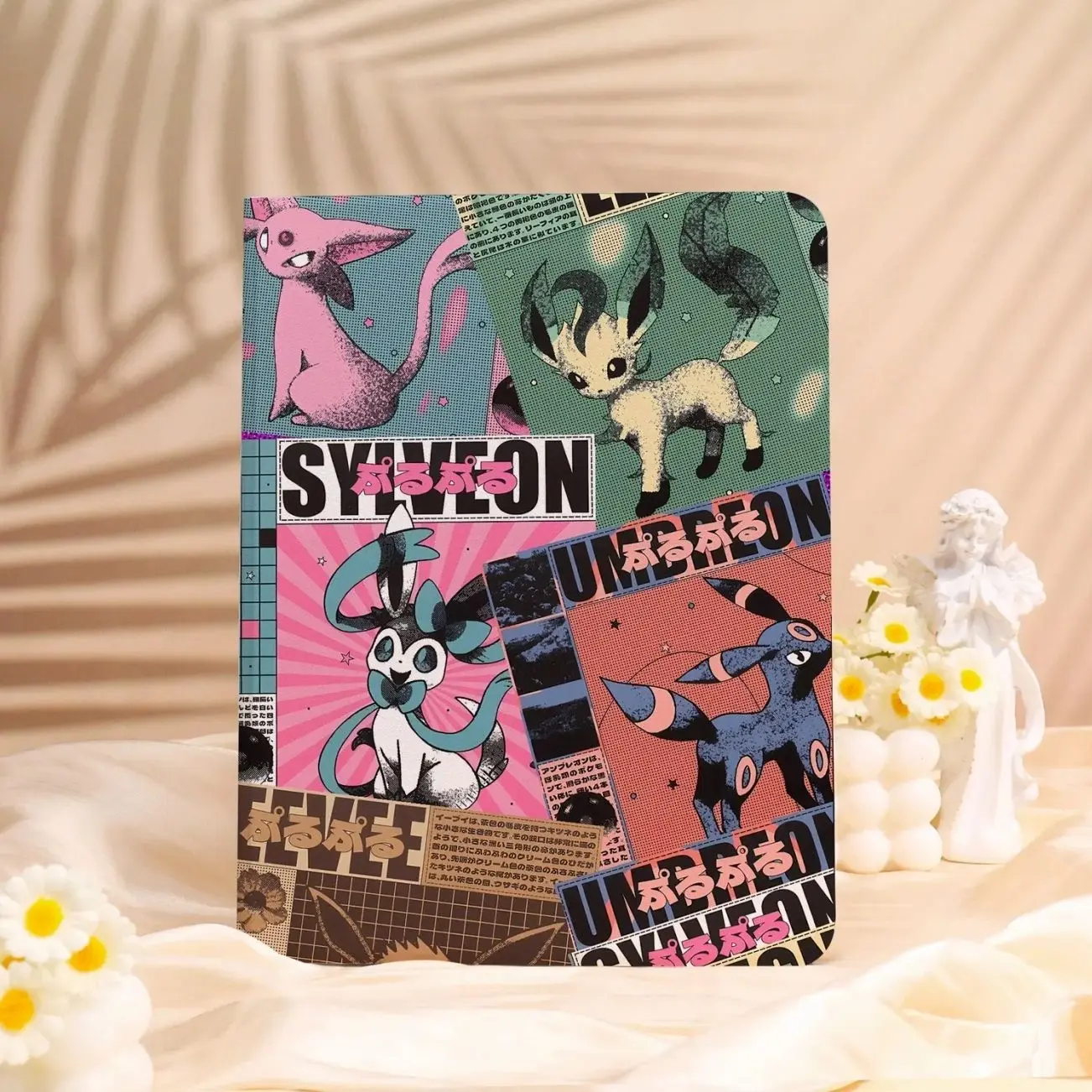 Retro Animate Eevees Collage iPad Case with Pencil Holder,2025 Air 11/13,Custom iPad Mini Case,iPad Pro 2025 iPad A16 11,iPad 9/10 Case,Gift