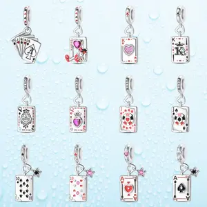 925 Sterling Silver Poker Charms for Bracelets & Necklaces Pendants Beads