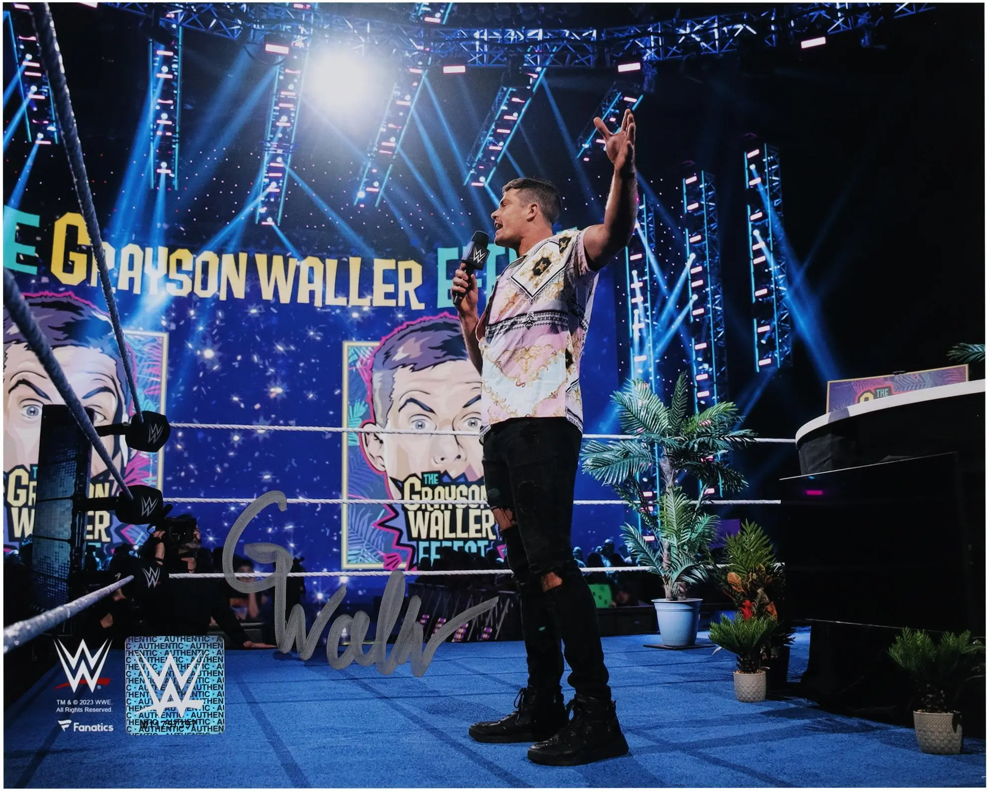Grayson Waller WWE Autographed 8" x 10" Standing In Ring Photograph