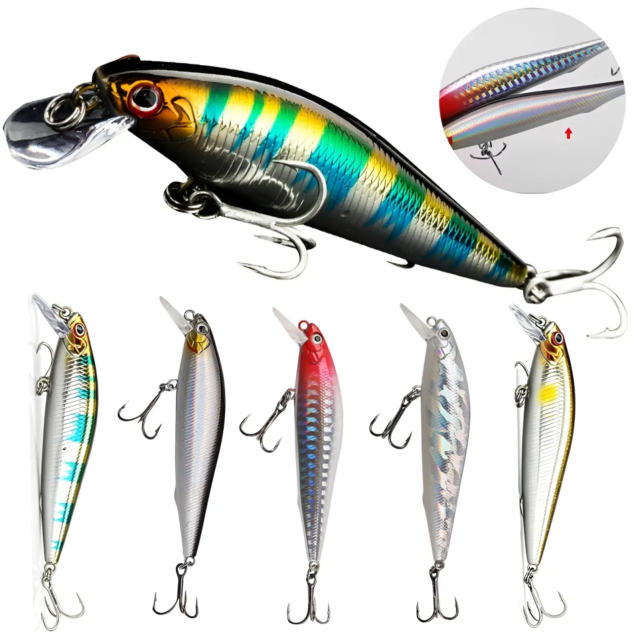5PCS Artificial Fishing Lure, Fishing Lure for Freshwater and Saltwater Lifelike Fishing Lures Multi Jointed Swimbait,Outdoor fishing equipment and accessories,Fishing Gifts for Men