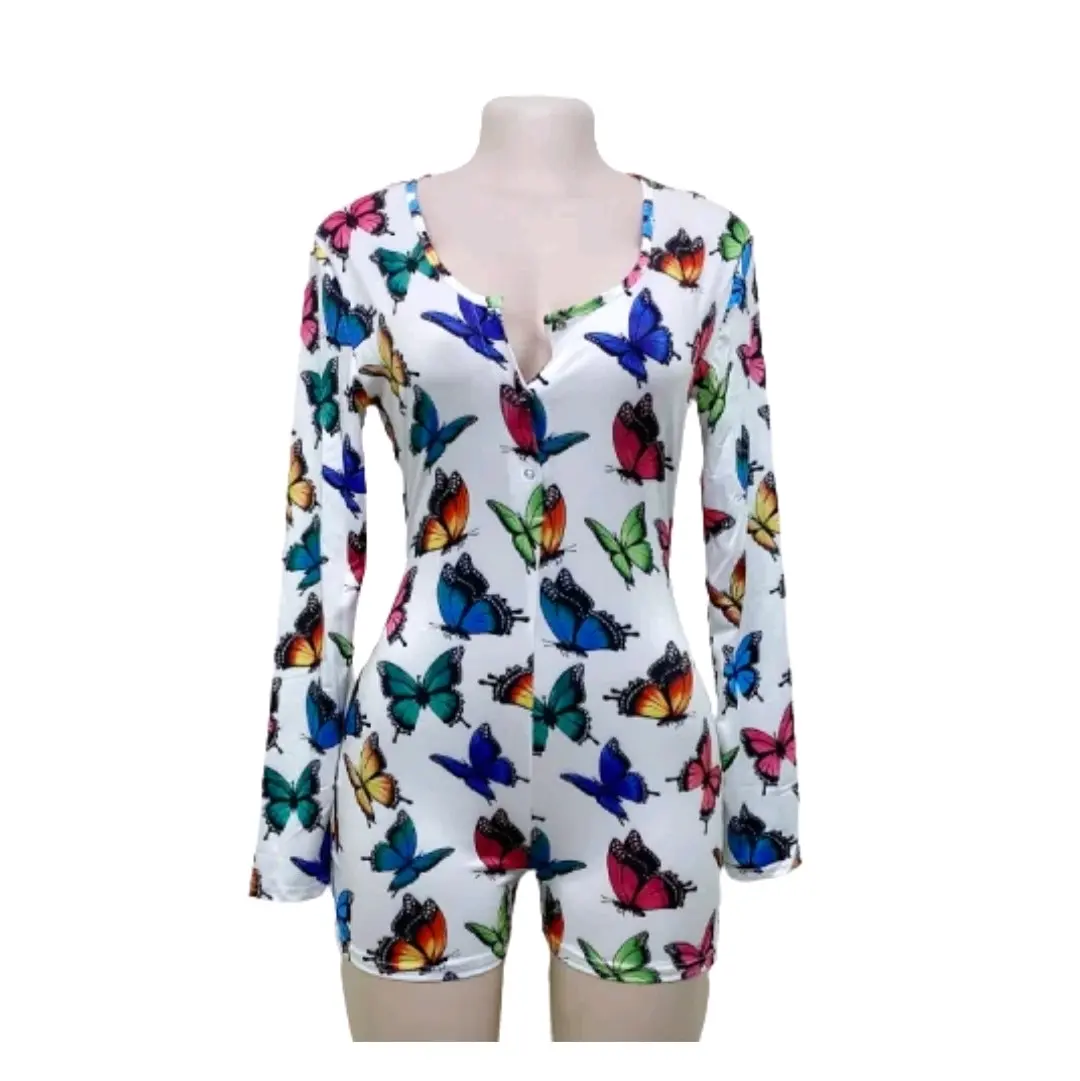 Butterfly Onesie for Women - Jumpsuit Style - Womenswear, Jumpsuits Loungewear