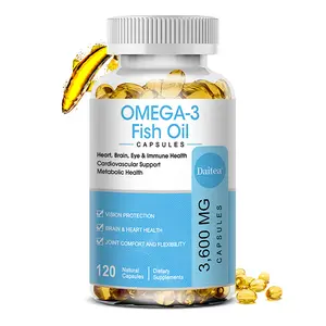 Daitea Premium Omega-3 Fish Oil 3600mg - High Potency EPA & DHA for Heart, Brain and Joint Support - 120 Softgels