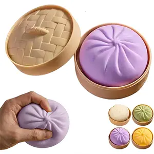 4PCS Giant Glitter Dumpling, Giant Dumpling Squishy Mega Rainbow Dumplings, Cute Anxiety Relief Fidget Toy, Soft Squeeze Decompression Dough