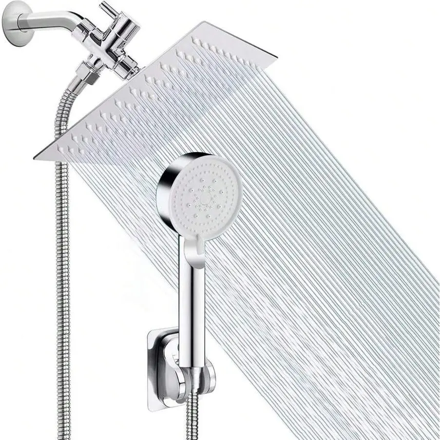 Adjustable Extending Showerhead Set With Hose |   Bathroom Shower Essential With Anti-Slip Bracket & Pressure Boost Nozzle |   Versatile For Bathroom Cleaning & Pet Rinsing |   No-Drill Installation Home Bathroom Decor Summer Bathroom Accessories