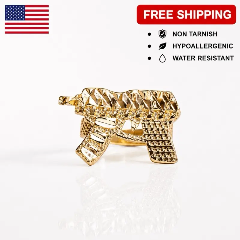 AK RING 18K GOLD PLATED NON TARNISH HYPOALLERGENIC RING FOR MEN AND WOMEN