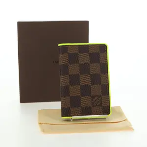 Pre-owned Louis Vuitton FINAL SALE Small Leather Goods Damier Ebene Neon Limited Edition Pocket Organizer