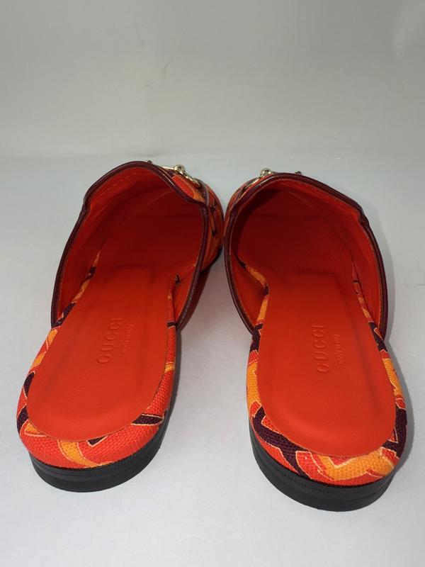 Gucci Princetown Horsebit Print Loafer Mules Slide Shoes Size 7.5