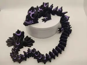 3D Printed Lunar Moon Dragon – Articulating Fidget Toy Mini Dragon Desktop Figurine