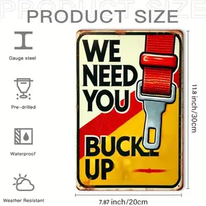 2D Flat  , 1pc Wall Art, We Need You to Buckle Your Seatbelts, Vintage  Sign, Suitable for Burgers, Fast Food, Bakeries, Cafes, Can Be Used in Grocery Stores and Shops, Perfect for Restaurants, Bathrooms, Bedrooms, Mother's Day New Year Gifts