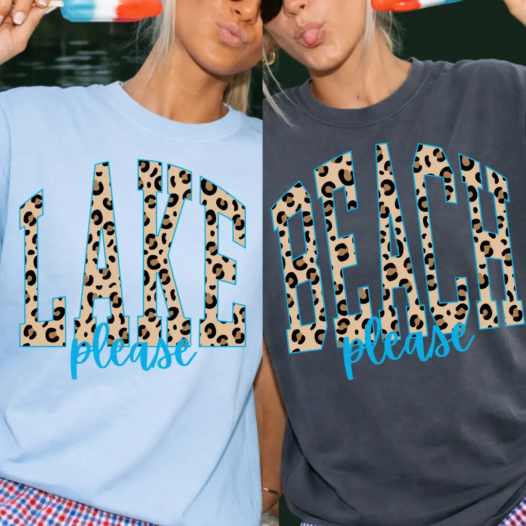 Beach Please Tee, Lake Please Shirt, Summer Leopard Shirt, Comfort Colors Graphic Tee, Oversized Summer Shirt, Shirt for the Beach, Pool T-shirt