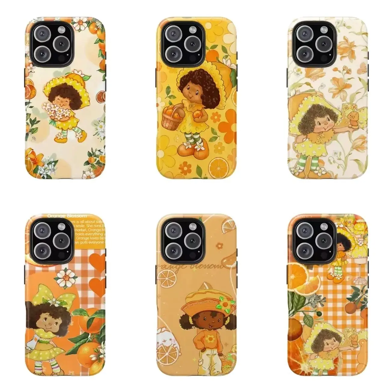 S-Strawberry Shortcake Orange Blossom Phone Case Trendy Cartoon Phone Case Y1711 | Phone Case Compatible with iPhone 17 16 15 14 13 12 11 pro pro max & Samsung S26 S25 S24 S23 S22 Durable Protection Dual Layer Design Glossy