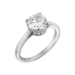 Radiance by Absolute™ 3.79ctw Round and Pavé Gallery Solitaire Ring