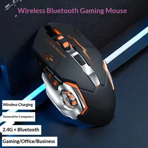 Cross-border Hot Wheels Wireless Mouse Bluetooth Dual-mode Charging Laptop E-sports Luminous Game Wired Mouse