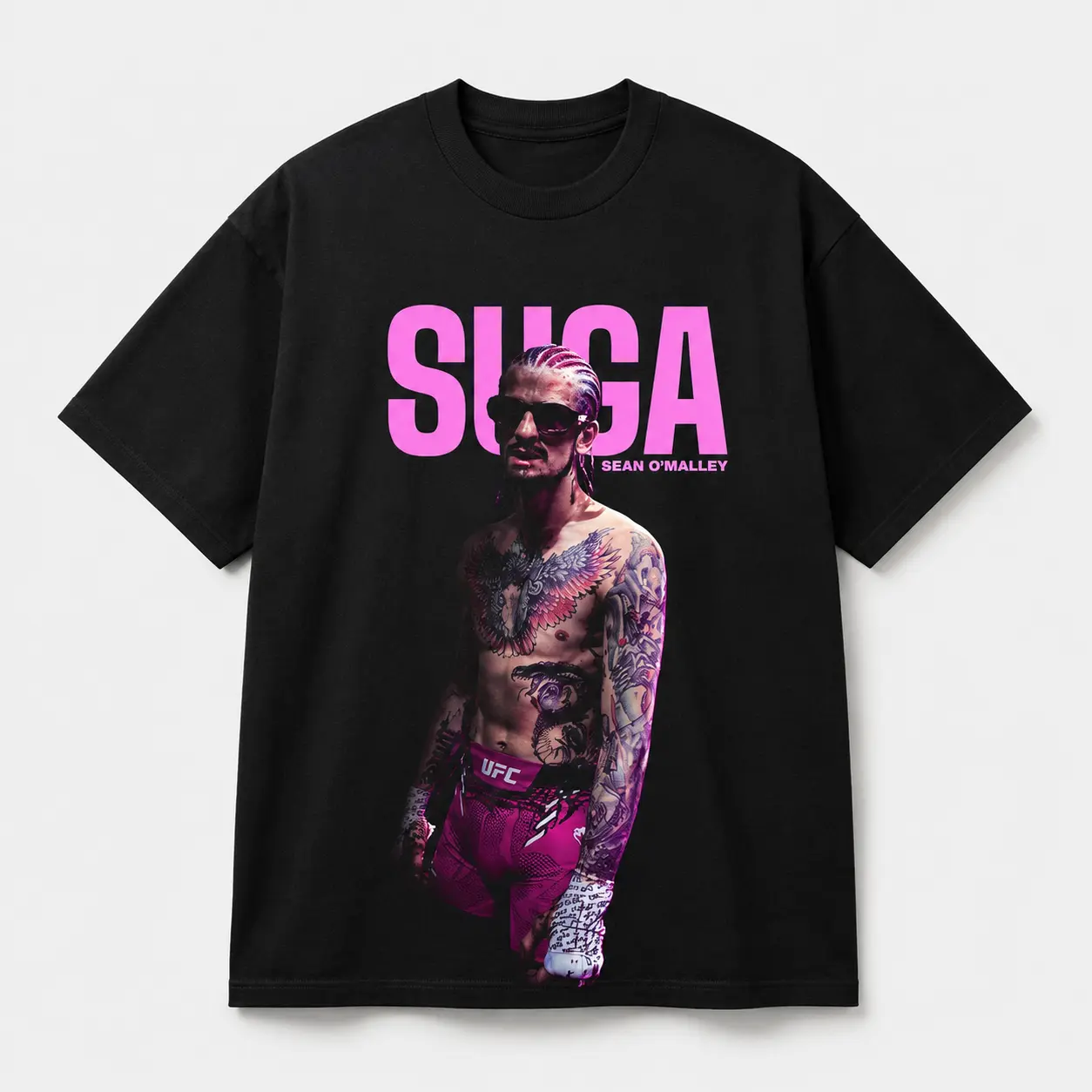 Men's UFC Sugar Sean O'Malley Vintage MMA Graphic Print T-Shirt - Unisex Ultra Cotton Crew Neck Short Sleeve Tops, Casual Gym Apparel, Gift for Fighters