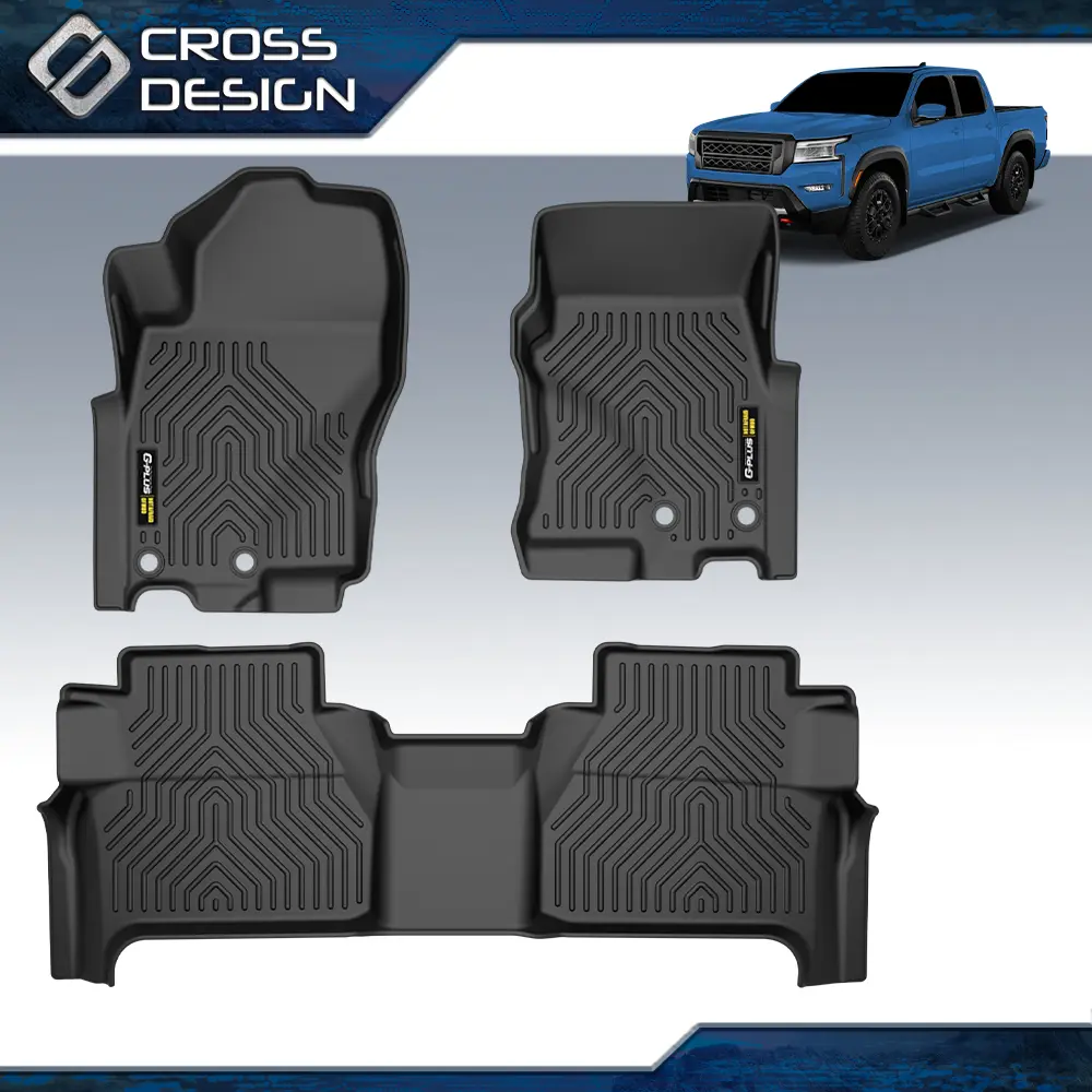 CROSSDESIGN TPE Floor Mats  Fit For 2022-2024 Nissan Frontier Crew Cab All Weather TPE Waterpoof Floor Mats , Car Mat Set, Truck Floor Mats