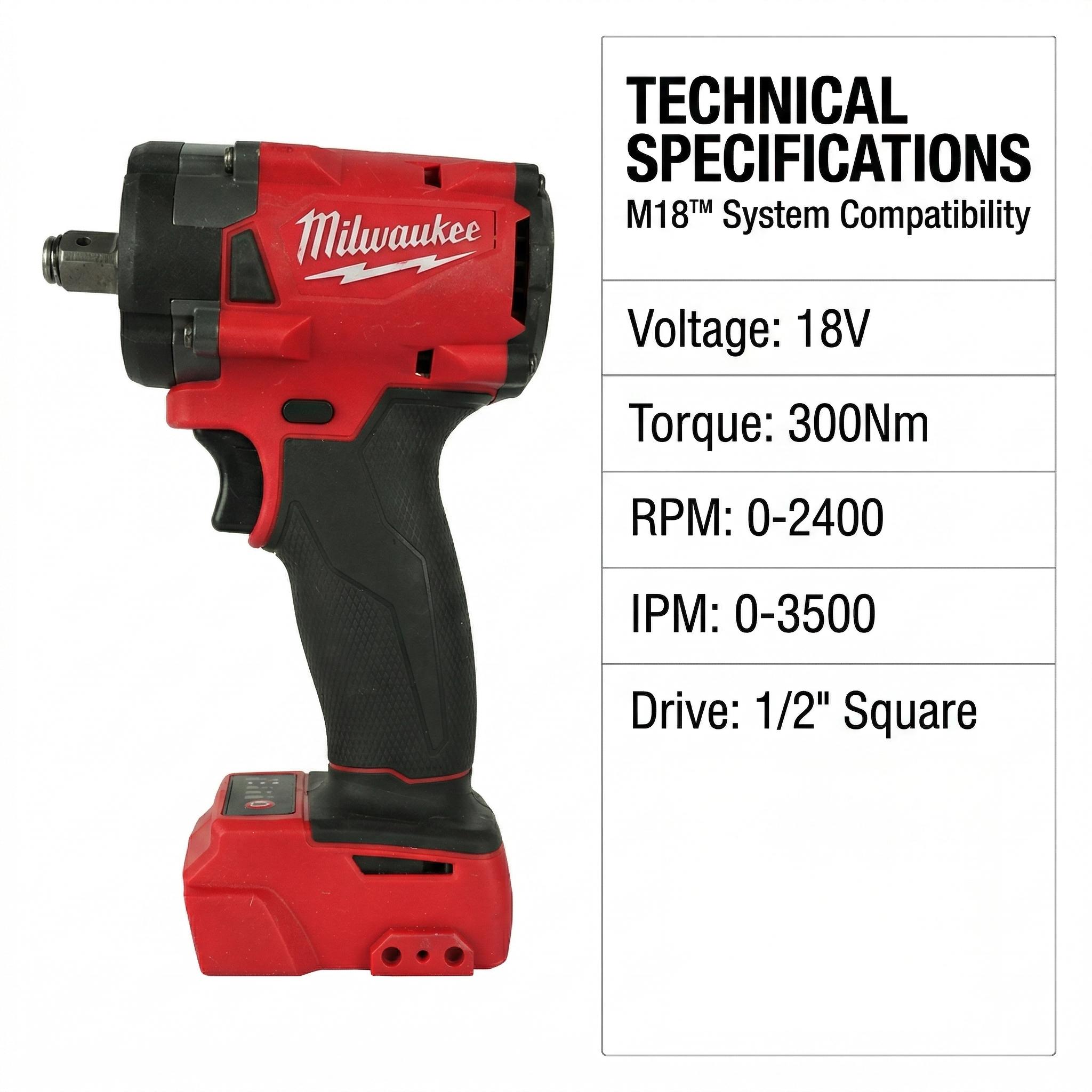 Milwaukee M18 1/2 Inch  Wrench For M18 Bolts chrome sockets and impacts