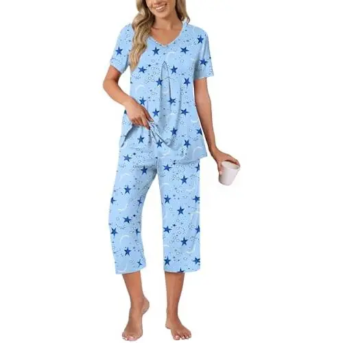 Pleated Blue Starry Moon