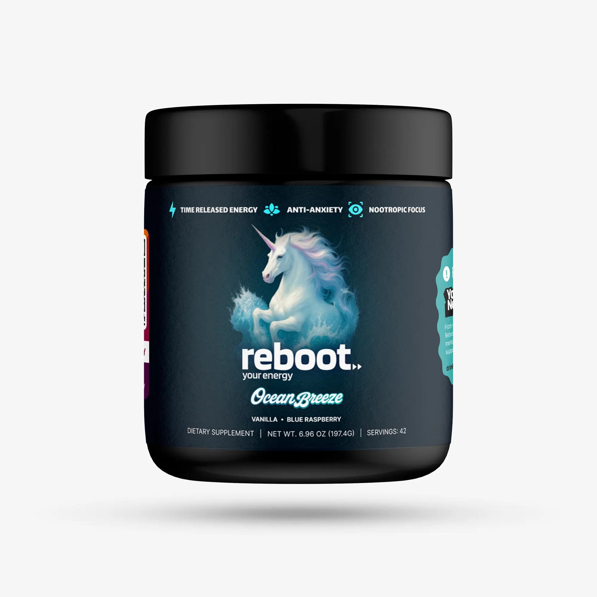Reboot Ocean Breeze Energy Drink Powder Mix | Brain & Body Support | 42 Servings