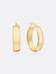 Icons Yellow Gold Oval Hoop Earrings