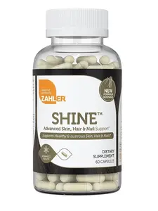 Zahler Shine Advanced Skin Hair & Nail Support - Multivitamin with Biotin Keratin & Hyaluronic Acid for Stronger Nails & Healthier Skin - Kosher Supplement 60 Capsules - Healthcare