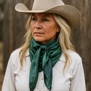 35X35" Emerald Jacquard Wild Rag / Scarf WR4023