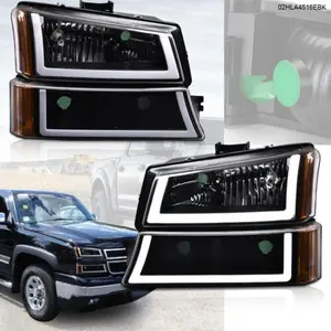 Fit For 03-07 Chevy Silverado LED DRL Projector Headlight Replacement Lamps